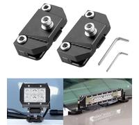 Ditch Light Brackets Hood Mount - 2PCS Universal LED Light Bar Mounting Brackets Hood Hinge Pillar Pod Fog Light Brackets Clamp M6 for Car Truck Off-Road Accessories No Drilling CNC Aluminum Black
