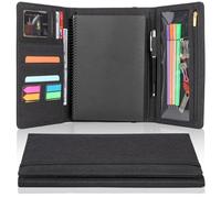 Ditiord Trifold Planner Cover for Rocketbook Smart Notebook | Executive Size A5 (8.8"x6") Portfolio Organizer with File Pocket | Waterproof Protective Case for Rocketbook & Accessories (Black)
