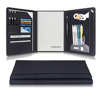 Ditiord Trifold Planner Cover for Rocketbook Smart Notebook | Fits Letter Size/A4/8.5x11 Inch | Waterproof Portfolio Organizer with File Storage & Accessory Protection (Black)