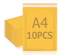 DITK-U 10 pcs Padded Envelopes A4 Envelopes Package Bags Bubble Wrap Envelope Mailers Bags for Shipping Packaging Mailing Self Seal