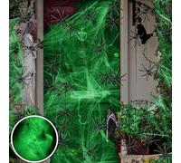 DITK-U 200Sqft Glow in The Dark Spider Web Halloween Spider Webs Decorations with 30 Extra Fake Spiders for Halloween Decor Indoor and Outdoor Haunted House Party Supplies