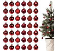 DITK-U 42pcs Matte Christmas Baubles Balls Shatterproof Christmas Tree Baubles Xmas Ornaments for Xmas Tree Holiday Wedding Party Decoration(red)