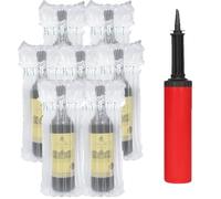 DITK-U Wine Bottle Protector 7 Pack Bubble Cushion Wrap Sleeves Sleeve Travel Inflatable Air Column Cushion Bag with Pump for Airplane Travel, Transport, Safety Shipping