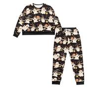 Ditosant Halloween Pajamas for Women Ghost Pajamas Sleepwear with Pockets Comfy Sets for Women Clothing Lounge Pj Salvage Pumpkin Pjs Two Piece Loungewear Cute Long Sleeve Pajama Set