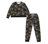 Ditosant Halloween Pajamas for Women Set Cobweb Pajamas Two Piece Lounge Sets Pj Salvage Cute Pajama Soft Comfy Loungewear Sleepwear with Pockets Matching Outfits Long Sleeve Pjs