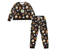 Ditosant Halloween Pjs Women Pumpkin Pjs Pj Salvage Cute Long Sleeve Outfits Pajama with Pockets Soft Cozy Sleepwear Ghost Pajamas Two Piece Lounge Sets