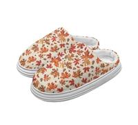 Ditosant Maple Leaf Slippers Thanksgiving Slippers with Thick Sole Cotton Slipper Shoes Cozy House Slipper Indoor Winter House Shoes for Women Cute Houseshoes Gifts for Women