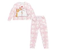 Ditosant Pajama Set for Women Corgi Pajamas Cute Pj for Woman Plus Size Paw Pajamas 2 Piece Sleepwear Sets Soft Comfy Loungewear Outfit with Pockets Overnight Party