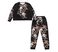 Ditosant Skeleton Pajamas Halloween Pajamas for Women Cute Long Sleeve Pajama 2 Piece Outfits Sets Comfy Soft Sleepwear Pj Salvage Women's Lounge Set Overnight Party