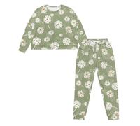 Ditosant Women 2 Piece Pjs Sets Soft Cozy Pajama Pj Salvage Daisy Pajamas Long Sleeve Outfits for Woman Cute Loungewear Sleepwear with Pockets Fall Outfit