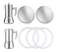 DITOSH 2 Pcs Filter with 3 Pcs Silicone Gasket Seals for 12 Cup Stovetop Espresso Coffee Maker Replacement Parts for 304 Stainless Steel Moka Pot