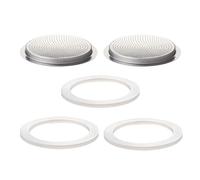 DITOSH 2 Pcs Filter with 3 Pcs Silicone Gasket Seals for 2 Cup Stovetop Espresso Coffee Maker Replacement Parts for Big Tummy and Straight Stainless Steel Moka Pot
