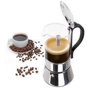 DITOSH 6 Cup Glass Transparent Moka Pot Stainless Steel Uncoated Stovetop Espresso Maker Italian Coffee Makers Mocha Greca Machine Cafe Classic Induction Cookers for Home Camping 350ml