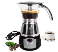 DITOSH Electric Moka Pot 6 Cup 300ml Plastic Transparent Stovetop Espresso Maker Portable Stainless Steel Mocha Pot Percolator Italian Coffee Makers Greca Machine Cafe Classic for Home Camping