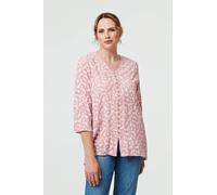 Ditsy Floral 3/4 Sleeve Curve Hem Top Izabel London Pink 10