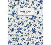 Ditsy Floral Notebook - Pretty Print design - Blue Green - Paperback notebook - A4 - Lined Ruled 8mm - 8.5 x 11 inches: Beautiful A4 Notebook with ... Pages, Matt Finish with bright clear colors