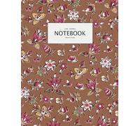 Ditsy Floral Notebook - Pretty Print design - Chocolate Brown Pink - Paperback notebook - A4 - Lined Ruled 8mm - 8.5 x 11 inches: Beautiful A4 ... Pages, Matt Finish with bright clear colors