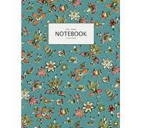 Ditsy Floral Notebook - Pretty Print design - Teal Aqua Orange - Paperback notebook - A4 - Lined Ruled 8mm - 8.5 x 11 inches: Unleash Your Creativity ... Perfect for Writing and Journaling in Style!