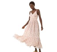 Ditsy Floral Print V-Neck Maxi Dress Roman Red 20