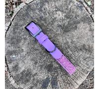 Ditsy Pet Biothane Harris Tweed Dog Collar with Buckle (Lilac, S)