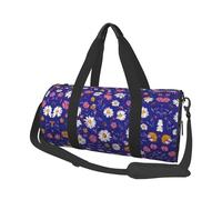 Ditsy Print Round Duffel Bag, Canvas Overnight Travel Tote Bag, Waterproof and Tear-Resistant.Foldable Weekend Travel Bag