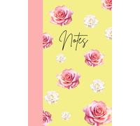 Ditsy Roses Notebook 1 Yellow: Pretty floral notebook, fun, funky, 6"x9", 120 lined pages, ditsy floral, for home office school college, gift for ... small, fits in handbag school bag, attractive