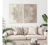 Dittelle Beige Taupe Mandala Wall Art Posters Print Boho Neutral Color Canvas Painting Living Room Bedroom Nordic Decor Home Art 60x80cmx2Pcs Frameless