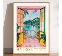 Dittelle Henri Matisse Mediterranean Open Window Canvas Wall Art, Sea Orange Tree Coastal View for Living Room Decortions(60x90cm/Frameless)