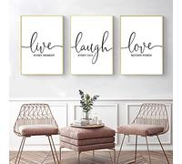 Dittelle Inspirational Quotes Print Live Laugh Love Wall Picture Black White Poster Minimalist Art Canvas Painting Living Room Home Decor15.7”x 23.6”(40x60cm) x3 No frame