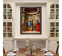 Dittelle Madonna Enthroned with Child and Saints Canvas Prints Paintings Wall Art Religious Pictures For Living Room Home Decor 19.6”x 27.5”(50x70cm) No frame
