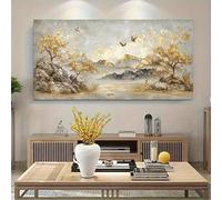 Dittelle Modern Abstract Canvas Wall Art Mountain Landscape with Trees, Birds Decor, for Living Room Bedroom Home Decor(90x180cm/ Frameless)