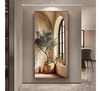 Dittelle Modern Frameless Olive Tree Canvas Wall Art, Contemporary & Retro Style Canvas Prints for Living Room Decortions(50x100cm/ Frameless)