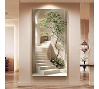 Dittelle Modern Minimalist Canvas Wall Art Featuring a Ladder Leading to Nature, Canvas Posters Prints, for Home Decor(55x110cm/Frameless)