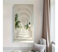 Dittelle Modern Pot Arch Canvas Prints, Minimalist Still Life Canvas Poster, Mediterranean Plant Wall Art for Home Decor(20x40cm/Internal frame)