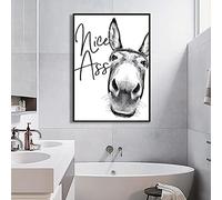 Dittelle Nice Ass Quote Funny Sign Canvas Painting Vintage Donkey Poster and Prints Wall Art for Toilet Bathroom Decor Picture 70x100cm Frameless