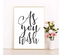Dittelle Princess Bride Print Poster As You Wish Inspirational Quote Prints Black White Love Wall Art Canvas Painting Decor15.7”x 23.6”(40x60cm) No frame