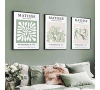 Dittelle Sage Green Matisse Exhibition Poster Plant Art Canvas Painting Nordic Posters And Prints Wall Pictures For Room Decor 30x40cm-3Pcs Frameless