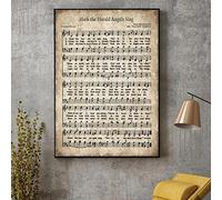 Dittelle Vintage Christmas Carols Canvas Painting Retro Sheet Music Posters And Prints for Living Room Wall Art Decoration 23.6”x 31.4”(60x80cm) No frame