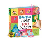 DITTY BIRD Talking Books 100 Places | 100 Words for Vocabulary & Speech Learning | Board Books for Toddlers 1-3 | Children's Interactive Toddler Books with Great Pictures | Sturdy Baby Sound Books