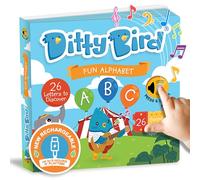 Ditty Bird Interactive ABC Learning | Alphabet Board Books For Toddlers 1-3 with 26 Buttons | Speech Therapy Toys | A- Z Sensory Book for Nursery | Sturdy Toddler Books with Sound for 1 - 3 Year Olds