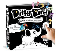 DITTY BIRD - LIVRE MUSICAL SENSORIEL BEBE DES SONS DES ANIMAUX: Vache, chat, canard et contraste noir et blanc