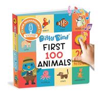 Ditty Bird Talking Books 100 Animals | USB-C rechargeable book for 1-3 | 100 Words for Vocabulary & Speech development | Children's Interactive Toddler Toys with Pictures | Learning Toy for toddlers