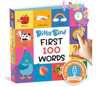 Ditty Bird Talking Books 100 Words | Fun Vocabulary & Speech Learning for Babies | Board Books for Toddlers 1-3 | Children's Interactive Toddler Books with Great Pictures | Sturdy Baby Sound Books