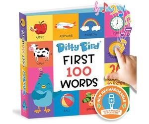 Ditty Bird Talking Books 100 Words | Fun Vocabulary & Speech Learning for Babies | Board Books for Toddlers 1-3 | Children's Interactive Toddler Books with Great Pictures | Sturdy Baby Sound Books