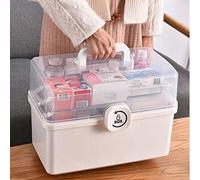 Dittzz 3-Tier Medicine Box, Portable First Aid Box, Folding Storage Organizer, 34 x 19 x 22.5cm