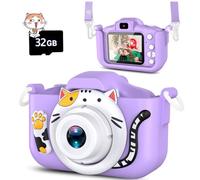 DITUPAN Kids Camera Toys for 3 4 5 6 7 8 9 10 11 12 Year Old Girls，Upgrade Selfie Camera for Kids Christmas Birthday Festival Gift for Kids Digital Camera with 32GB SD Card