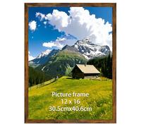 Ditwis 30x40 cm Picture Frame Brown, 16x12 inch Poster Frame for Horizontal or Vertical Wall Display in Living Room, Office, Gallery