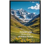 Ditwis 50x70cm Picture Frame Black, Aluminium Photo Frame Large for Posters, Photos and Puzzles, Metal Frame for Living Room, Office, Gallery Wall Mount Display