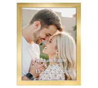 Ditwis 8x6 Photo Frame Gold, Modern Frame Suitable for 6x8 Photos and Pictures, Horizontal or Vertical Wall or Table Display