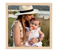 Ditwis 8x8 Photo Frame Wood Colour, Modern Natural Square Picture Frame for Living Room, Bedroom and Office, Wall or Desk Display